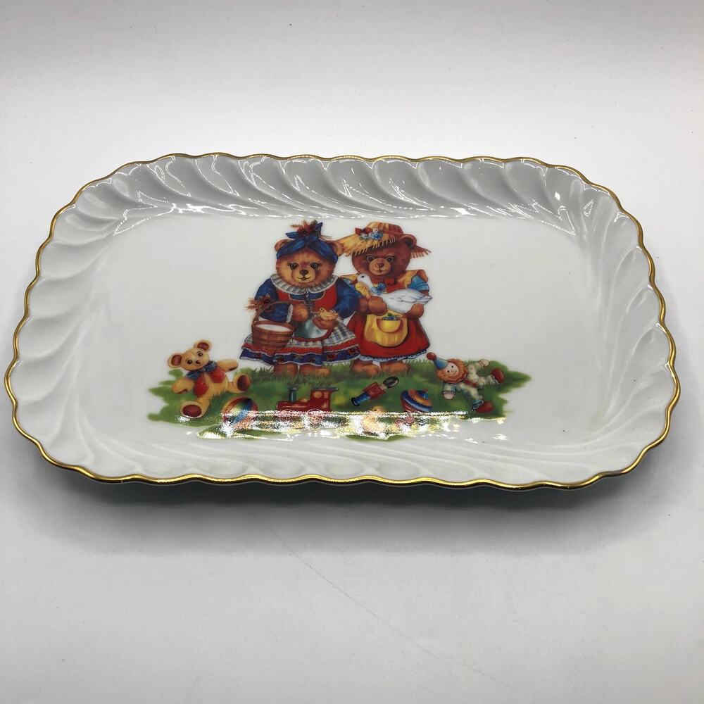 Limoges‎ Porcelain Transfer Print Bear Child Tray